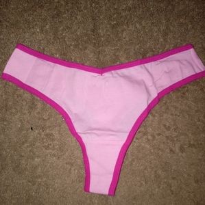 Knotty Knickers-2 Tone Pink Cotton Thong-XS
